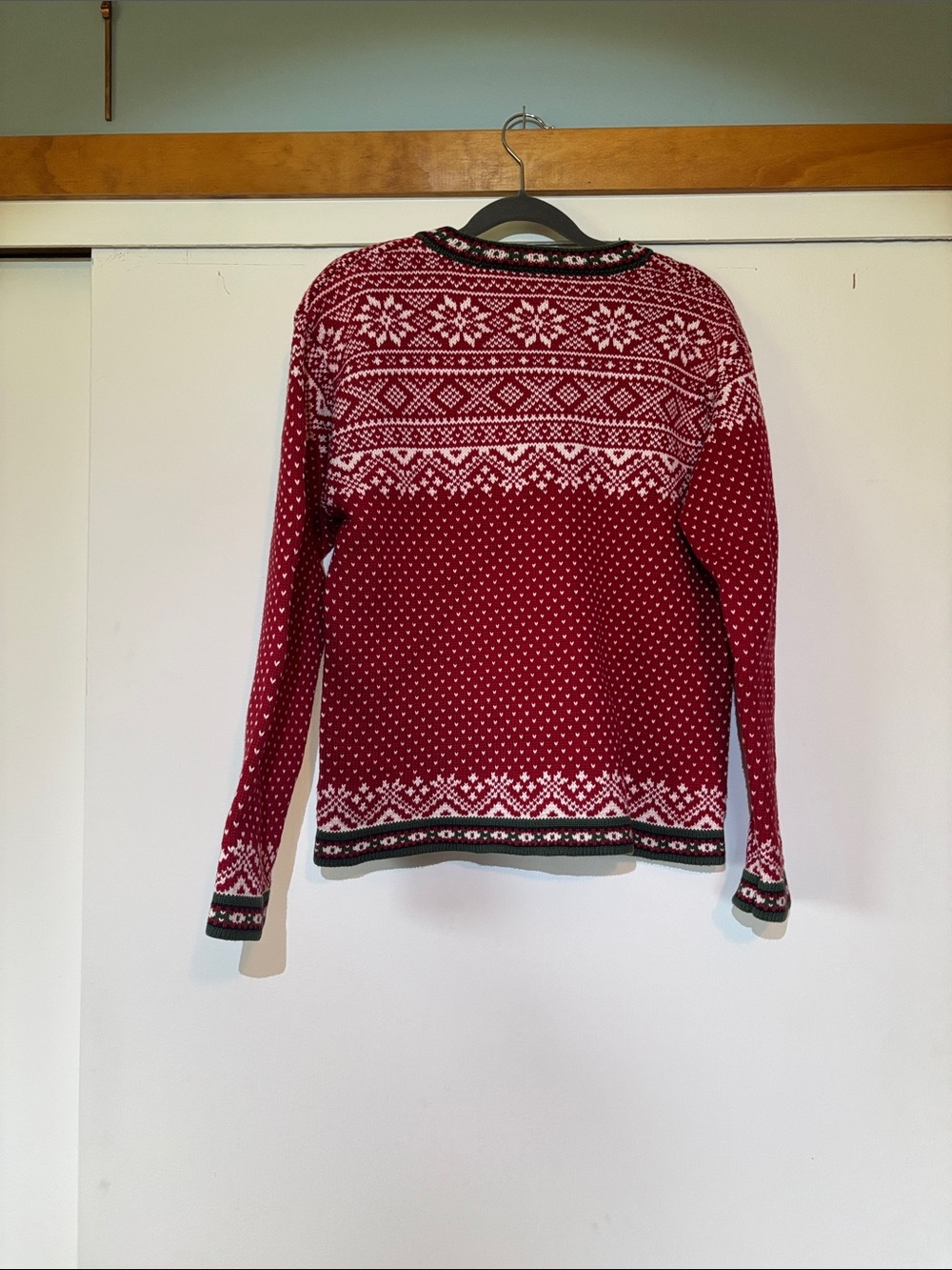 LL Bean Vintage Nordic Fair Isle Christmas Sweater Medium - Picture 3 of 6